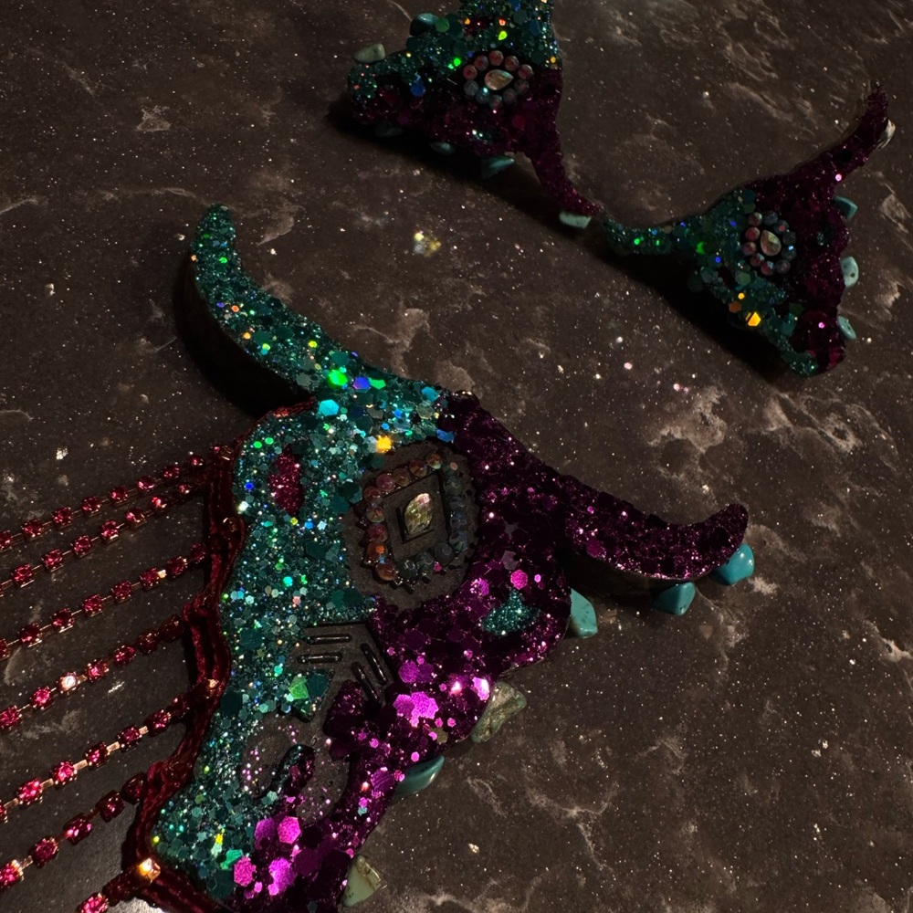 Colorful Glitter Key & Card Holder